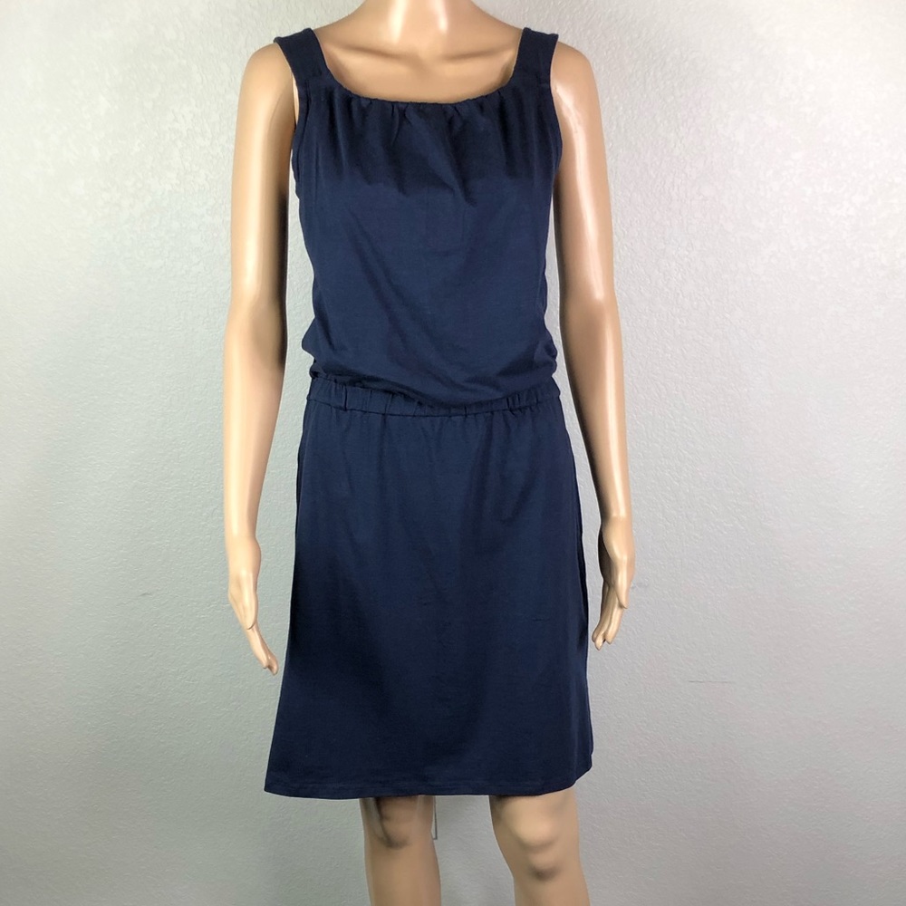 Toad & Co Navy Shirred Thing Dress